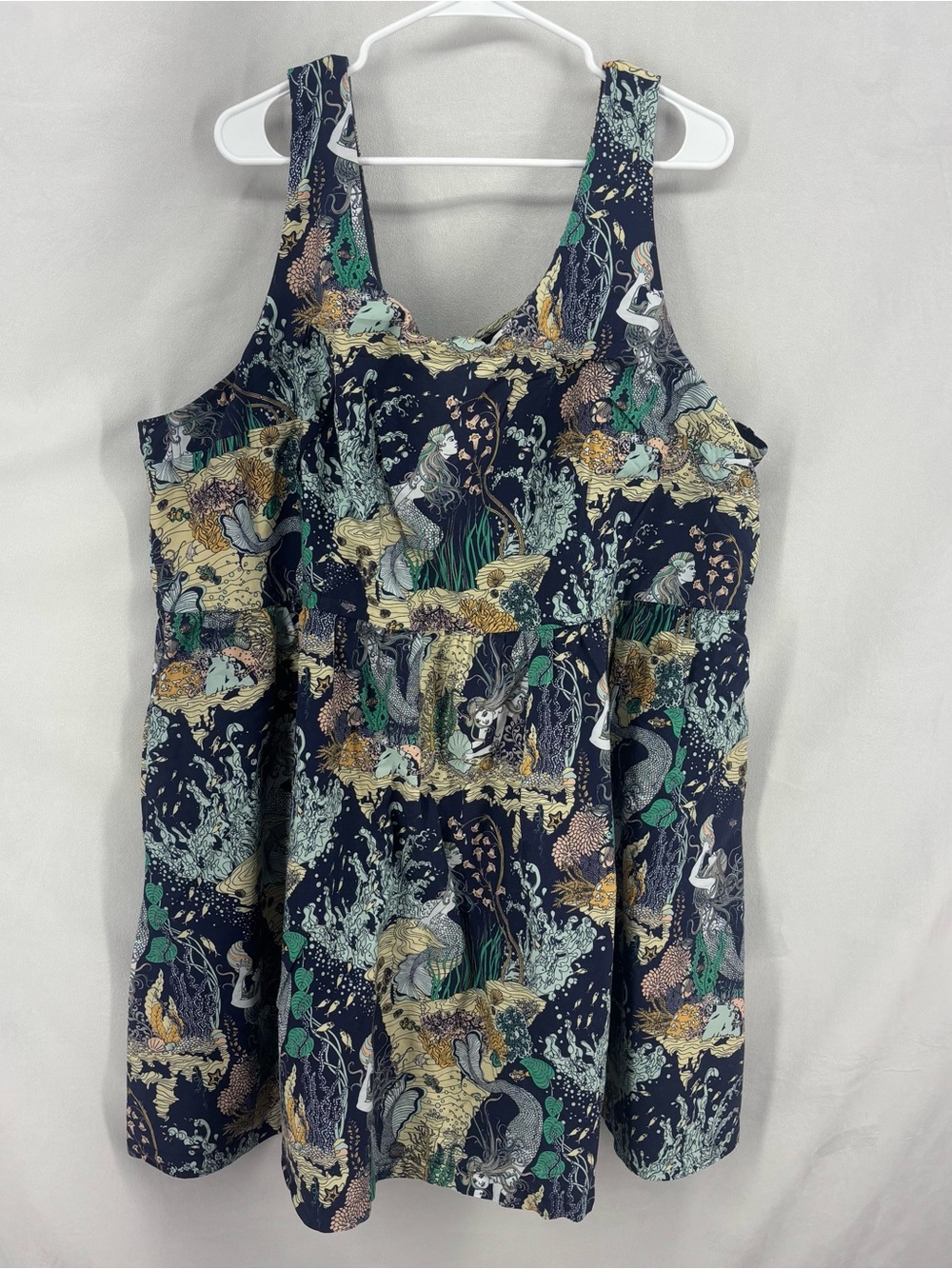 ModCloth x DuPenny Mermaid Print Sleeveless Dress Women’s Size 4X Navy plus size